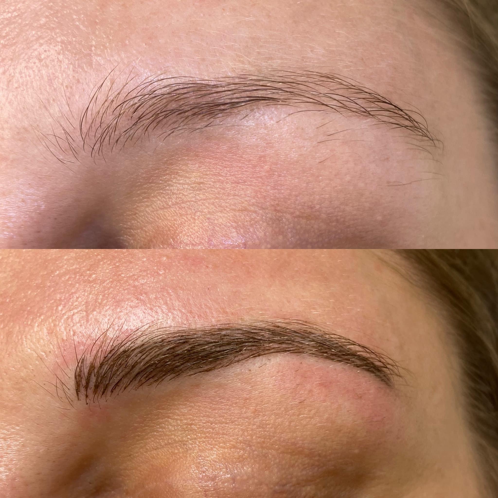  Differences between Ombre/Powder Brows & Microblading? - Microblading creates individual hair strokes and the idea is to make them look realistic to natural hair. powder brows give a more dramatic look with a shade being created under the natural hairs.  